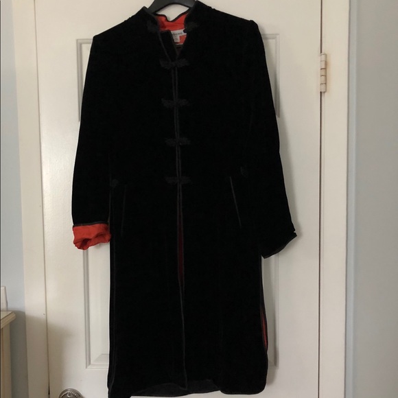 Indo Chic velvet mandarin collar 3/4 length jacket - Picture 1 of 4